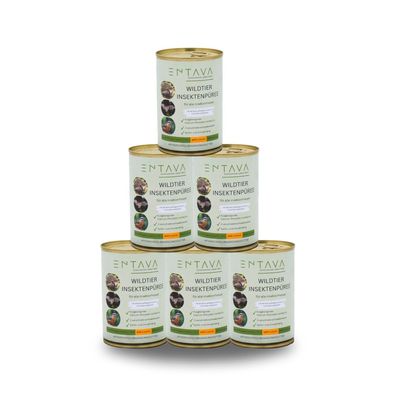 ENTAVA Frisches Insektenpüree 400g Dose (6er Pack) 100% Insekten, Igel-, Vogelfutter