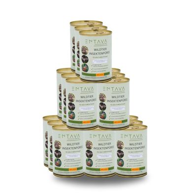 ENTAVA Frisches Insektenpüree 400g Dose (18er Pack) 100% Insekten, Igel-, Vogelfutter