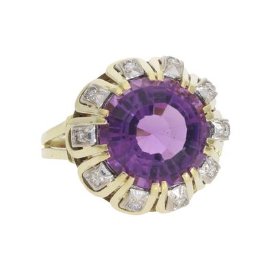 Ring Gold 585 Damen Amethyst Diamant Second Hand wie neu 25325959 getragen