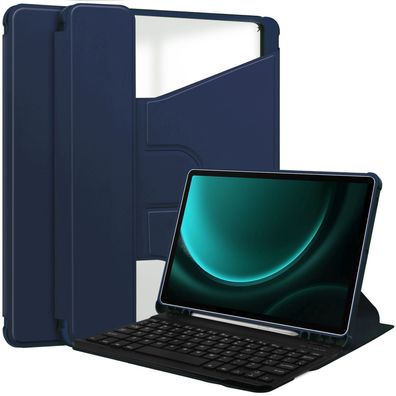2in1 Set Tastatur Schw. Beleuchtung+ Hülle f. Samsung S9+ X810 X816B X818U 12.4