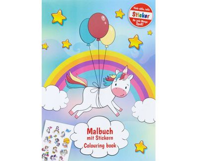 Stylex 77077 Sticker-Malbuch Motiv Einhorn DIN A4 1 Stück