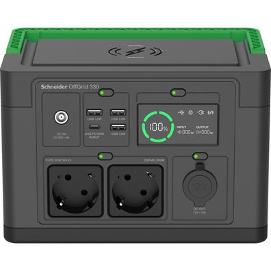APC Schneider OffGrid 330 - Tragbares kraftwerk - LCD, Lithium-Ionen, 2 CEE 7/3 Schu