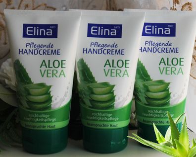 3x150ml Elina Aloe Vera pflegende Handcreme reichhaltige Feuchtigkeitspflege