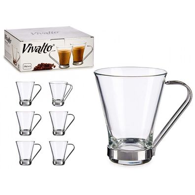 6 Latte Macchiato Gläser 190ml Kaffeegläser Teeglas mit Metal Henkel