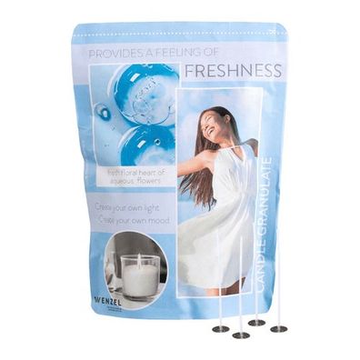 Kerzengranulat mit Duft zum Selbergießen, Freshness, WENZEL, inkl. 4 Dochten & Dochth