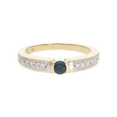 Ring Gold 585 Damen Saphir Brillanten Second Hand wie neu 25325958 getragen