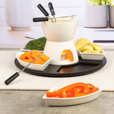HI Fondue-Set aus Keramik 11-teiliges Fondueset Käsefondue 24671