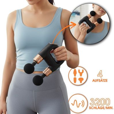 Zenet ZET-704 Mini Massagepistole - Elektrische Massage Gun für Rücken, Nacken & Musk