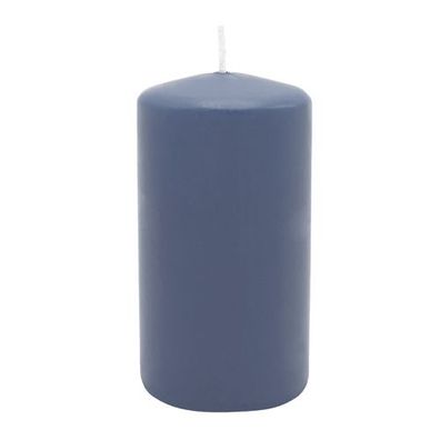 Stumpenkerze aus Paraffin, Polarblau, WENZEL, 150/80 mm, Brenndauer ca. 73h, selbstve