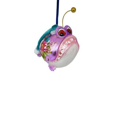Hänger Piranha mit blauer Weihnachtsmütze, lila 1109401014 1 St