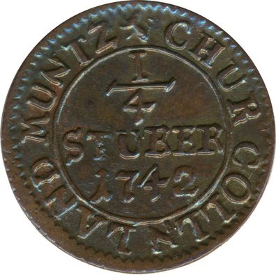 Köln 1/4 Stüber 1742 Clemens August*