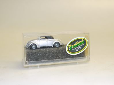 1:87 Praline 6704 VW Käfer Cabrio Hebmüller silber, neuw./ovp