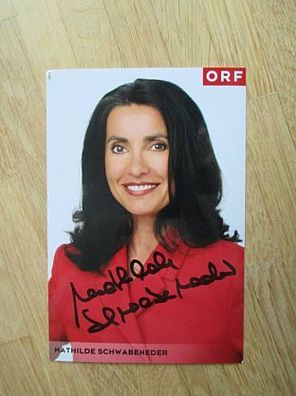ORF Fernsehmoderatorin Mathilde Schwabeneder - handsigniertes Autogramm!!!