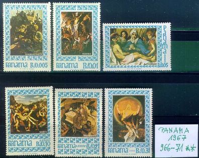 PANAMA [1967] MiNr 0966-71 ( O/used ) Gemälde