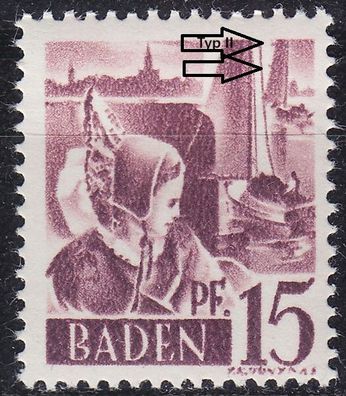 Germany Alliiert Franz. Zone [Baden] MiNr 0005 yv II ( * */mnh )