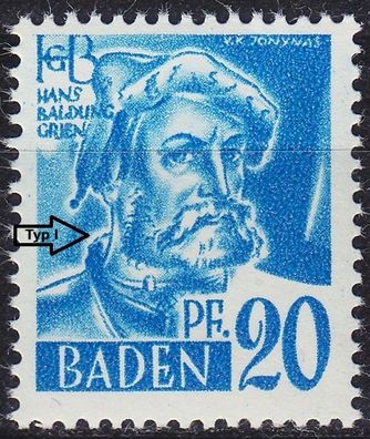 Germany Alliiert Franz. Zone [Baden] MiNr 0007 yv I ( * */mnh )