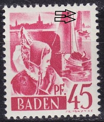 Germany Alliiert Franz. Zone [Baden] MiNr 0009 yv II ( * */mnh )