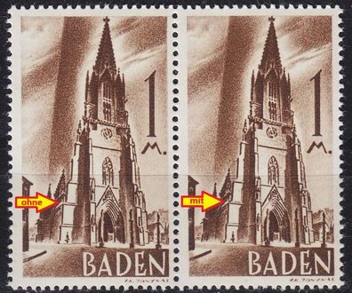 Germany Alliiert Franz. Zone [Baden] MiNr 0013 yv I+II ( * */mnh ) [01] 2er