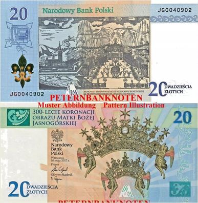 POLEN / POLAND 20 Zlotych 2017 Im Folder Unc P. 191 64199#