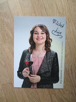 Württemberger Weinprinzessin 2015/2016 Anja Gemmrich - handsigniertes Autogramm!!!