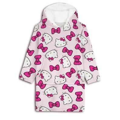 Hello Kitty Sweat Poncho – Coral Fleece Kuschelponcho Erwachsene