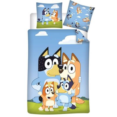 Bluey Bettbezug – Kinderbett Bettwäsche 140x200 cm + 65x65 cm Kissenbezug