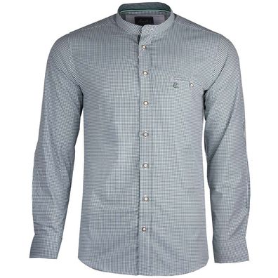 Trachtenhemd Merlin Stehkragen grün Fuchs Trachtenmoden - Größe: XXL