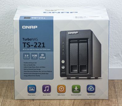 QNAP TS-221 + 2 TB HDD inkl. Netzteil / RAID JBOD / USB 3.0 / NAS Server - TOP