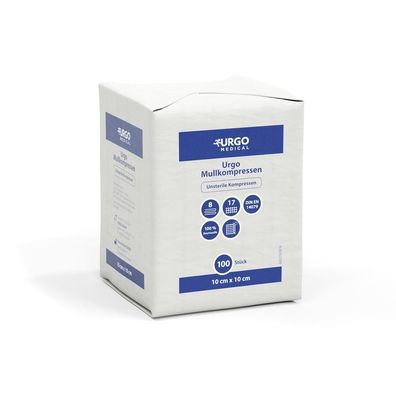 Urgo Mullkompressen unsteril 10 x 10 cm 100 Stück