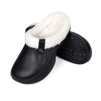 Clogs gefüttert Damen Herren warme Hausschuhe Winter Pantoffeln Pantoletten Leicht