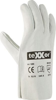 teXXor Schafsnappa-Handschuhe Volleder (12 Paar) 1260