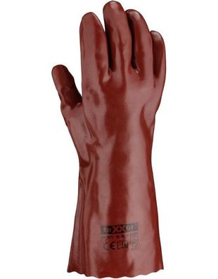 teXXor Pvc-Handschuhe Rotbraun (12 Paar) 2171