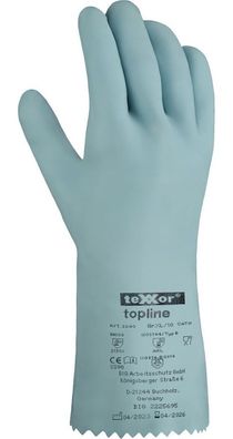 teXXor Topline Chemikalienschutz-Handschuhe Naturlatex (12 Paar) 2240