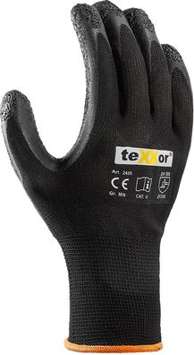 teXXor Polyester-Strickhandschuhe Latex (12 Paar) 2425