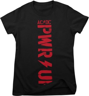 AC/DC Damen Pwr Up Vertical Logo Girly Tee PS-5-ACDC015-H68-10