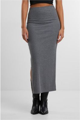 Urban Classics Damen Rock Ladies Rib High Slit Skirt TB6940