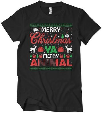 Hybris Merry Christmas Ya Filthy Animal Big Tall T-Shirt SH-1-16088-H71-1