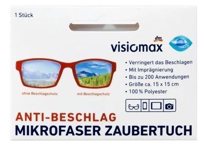 Mikrofasertuch Brillenreinigung, Anti-Beschlag, 1 Stueck