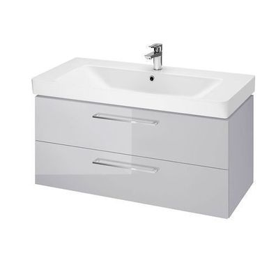 Badmöbel Set Badezimmerschrank mit Keramikwaschbecken LARA MILLE 100 Grau