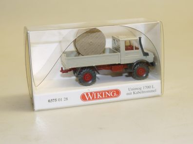 1:87 Wiking 0375 01 28 Unimog mit Kabeltrommel, neuw./OVP