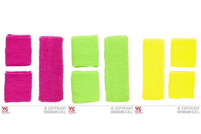 Neon Schweißbänder 3-tlg. vers. Farben