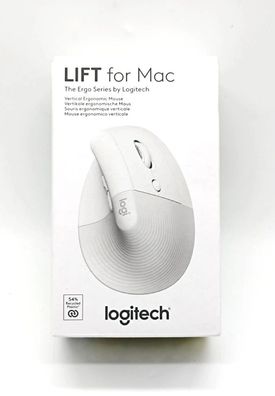 Logitech Lift for Mac Kabellose Vertikale Ergonomische Maus Bluetooth - Grauweiß