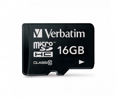 Verbatim microSDHC Speicherkarte 16GB – Class 10, UHS-I, 80 MB/s Lesegeschwindigkeit