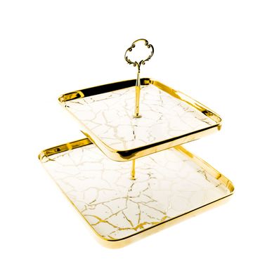 Zellerfeld Trendmax Etagere 2-stufig Design Porzellan für Dessert Muffin Cake