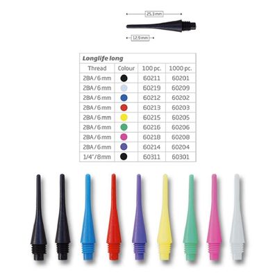 BULL'S Longlife Long 6mm(2BA) / 1 Stck / long/schw