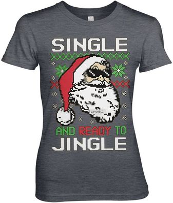 Tokigt Damen Single And Ready To Jingle Girly Tee AB-5-23408-L1