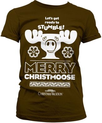 National Lampoon's Damen Merry Christmoose Girly Tee WB-5-LXV003-H28-10