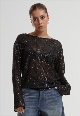 Urban Classics Damen Ladies Sequins Longsleeve TB6997