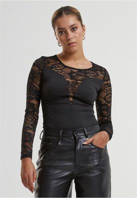 Urban Classics Damen Ladies Round Neck Lace Body TB7089