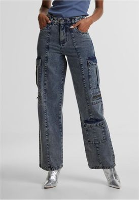 Urban Classics Damen Ladies Loose Utility Denim Pants TB6925